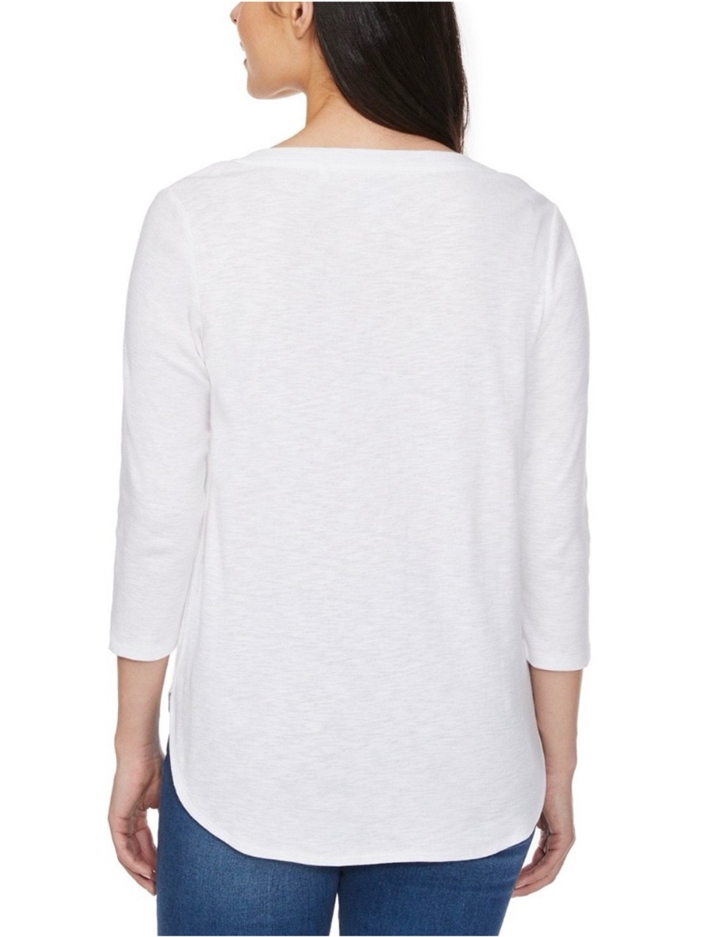Kirkland Signature Women's 3/4 Sleeve V- Neck Slub Tee - Picture 4 of 10